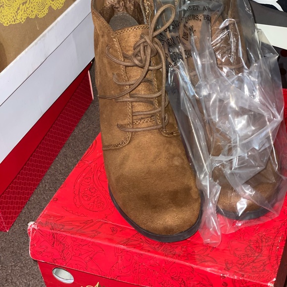 American Rag Wedge Booties Tan 
